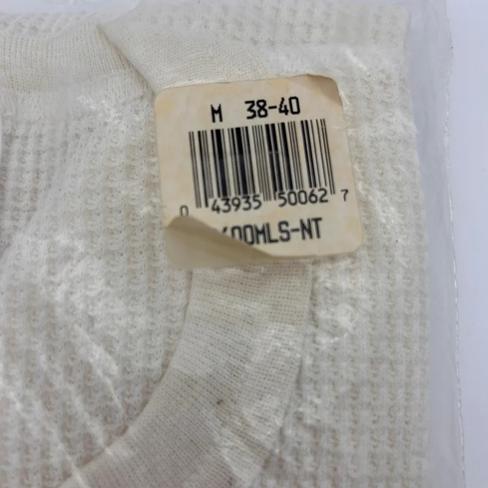 Vintage JE Morgan American Spirit Thermal Shirt Mens Medium White WaffleKnit USA